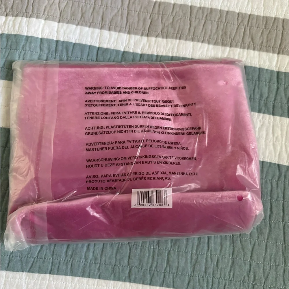 Ulta Plush Pink Bow Makeup Bag Velvet